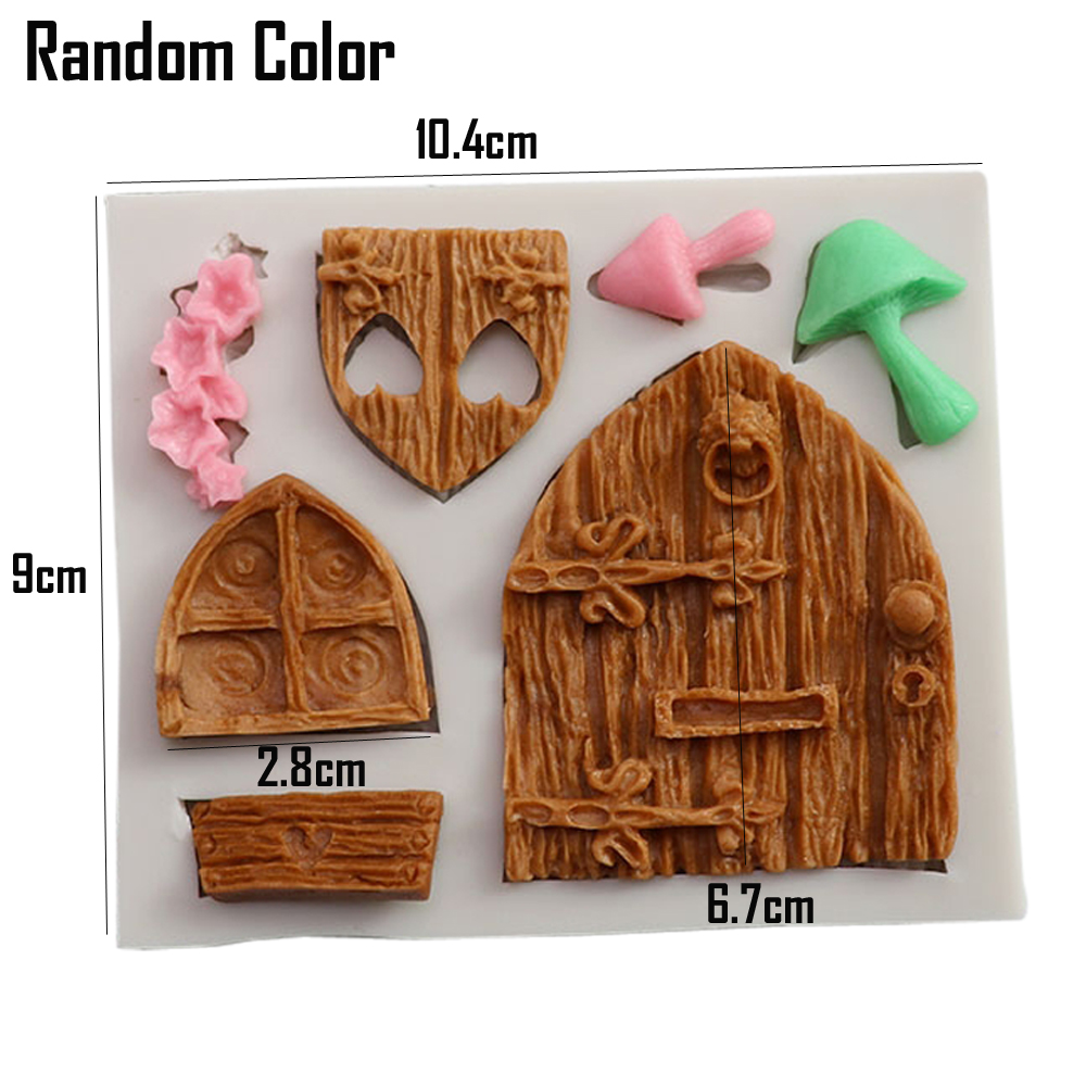 Tipi di fiaba Porta di lumaca Fungo Erba Fiore Zucchero Caramelle Torta Bordo Stampo in silicone Stampo per cioccolato Decorazione M302: Colore rosa