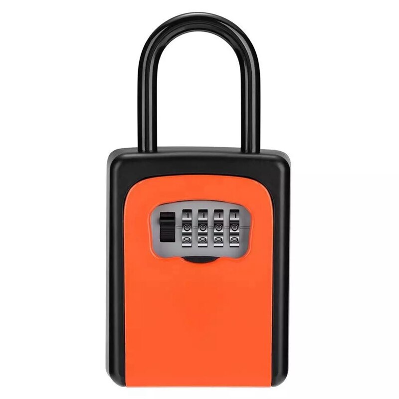 4-Digit Key Lock Box Combinatie Wachtwoord Lock Box Met Code Voor Huis Sleutel Opslag Combo Deur Locker: Orange