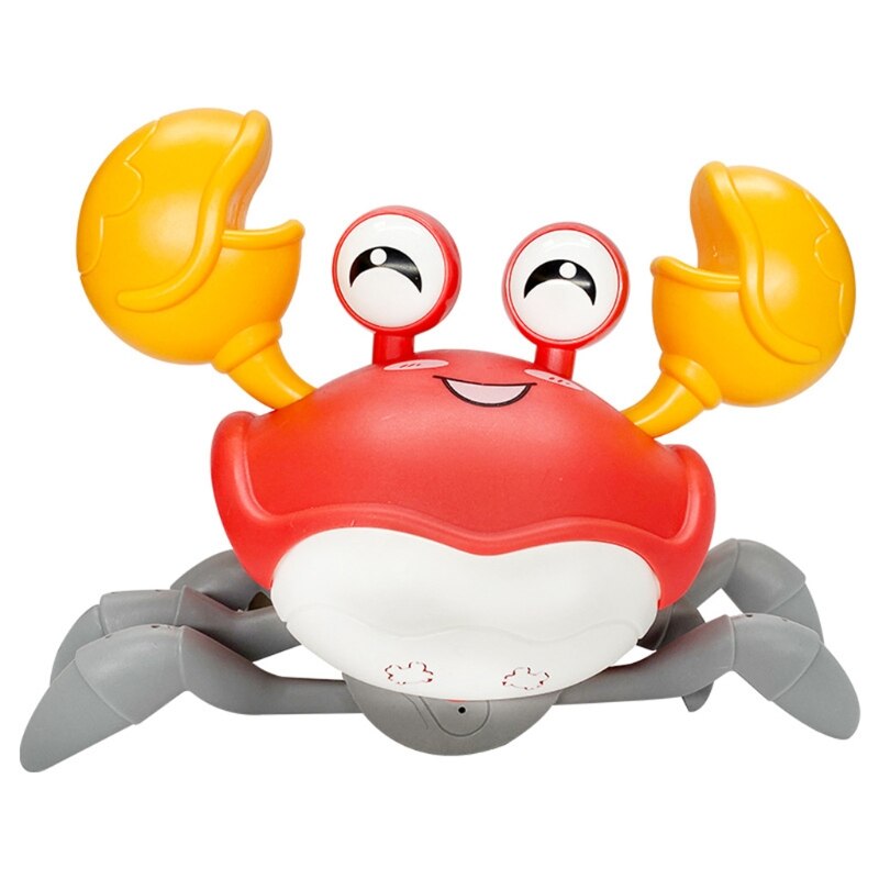 Cartoon Electric Voice Control Crawl Big Crab Toy with Light Projection Animal Model for Kids Children Development WXTD: Red