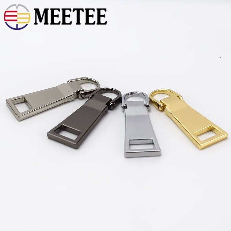 5Pcs Detachable Metal Pullers for 8# 10# 15# Zipper Sliders Head Zip Repair Kits Pulls Tab DIY Handmade Sewing Craft ZT109