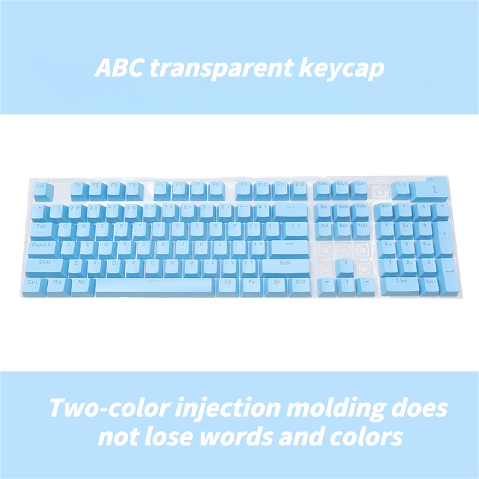 mechanical keyboard 104-key ABS keycap set backlit mechanical keyboard + send a set of keycaps: Blue 