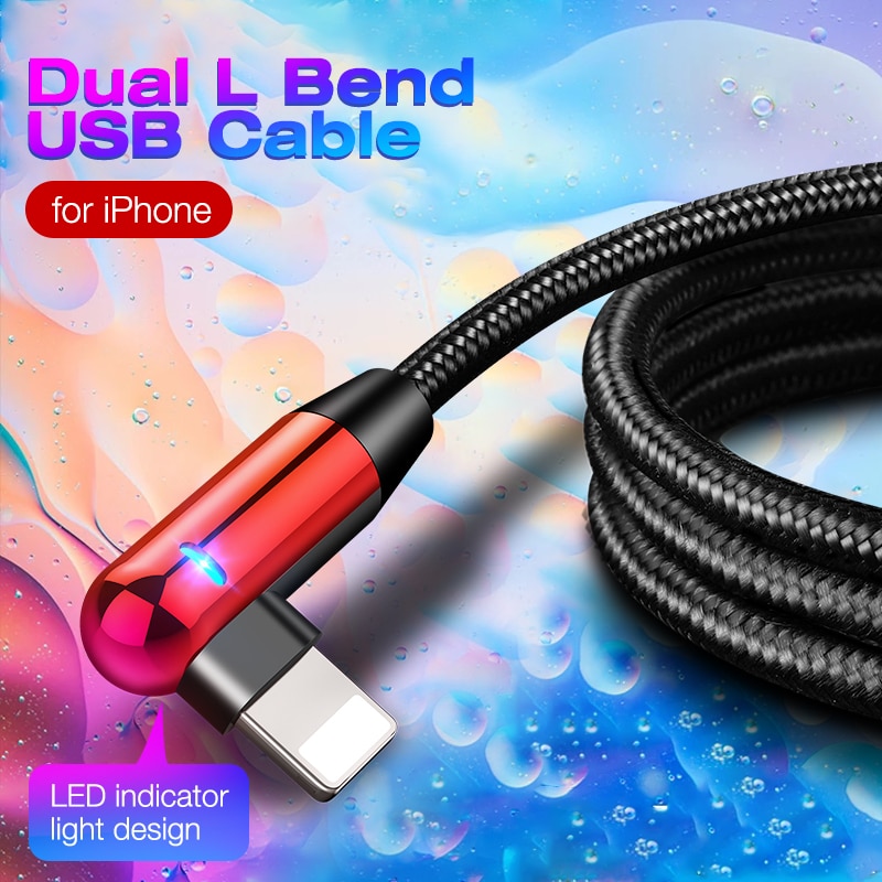 Cafele 120cm led-licht usb-oplaadkabel voor iphone  x 8 7 6s plus 5s, duurzame usb-kabel, gegevenssynchronisatiekabel voor ios 11 10 9