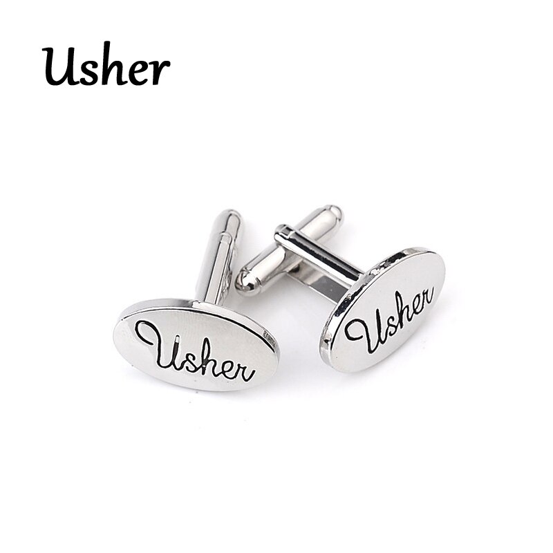 Boutons de manchettes pour hommes, bijoux de mariage ovales, 13 styles, marié/meilleur homme/meilleur ami chemise française, liens pour mariage,: Usher