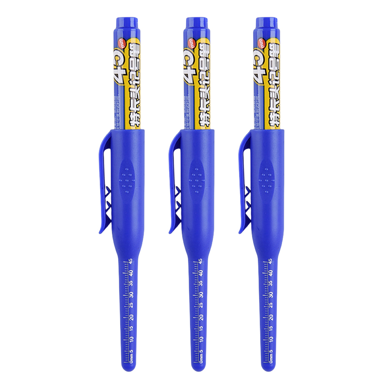 1/3/6 pces 45mm multi-purpose cabeça longa marcadores caneta buraco profundo canetas marcador para carpintaria telha decoração tinta vermelha/preta/azul: ROXO