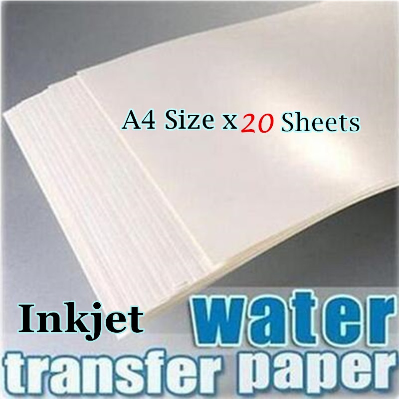 (20 Stks/partij) Inkjet Water Slide Decal Papier A4 Size Transfer Papier Transparante Kleur Waterglijbaan Decalpapier Voor Glas