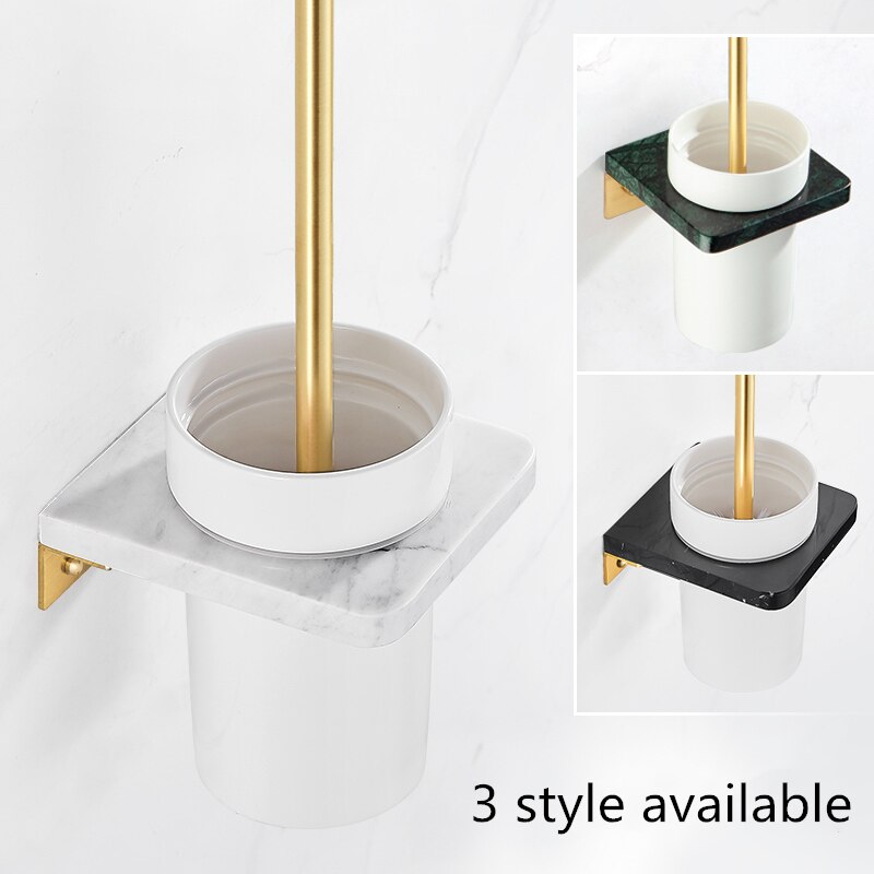 Licht Luxe Marmeren Wc Borstel Houder Zwart Wassen Wc Borstel Badkamer Lange Handvat Borstel Marmer Toiletborstel Basis