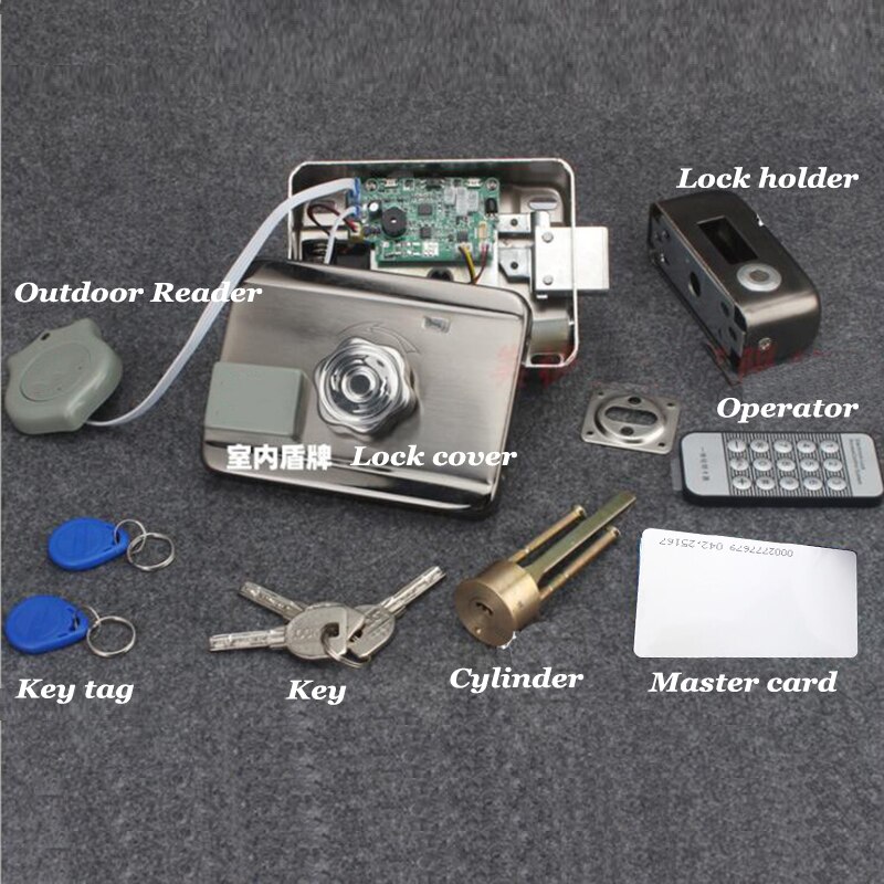 Serratura elettronica alimentata a batteria AA Apricancello Serratura con telecomando senza fili opzionale Serratura ID 125Khz Serratura per stanza invisibile