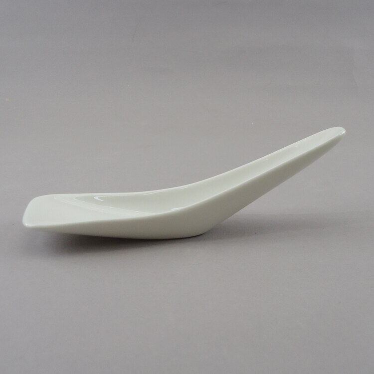 Plato de cerámica, cuchara de aperitivo de una mordida, juego de platos en forma de cuchara de 4 Uds