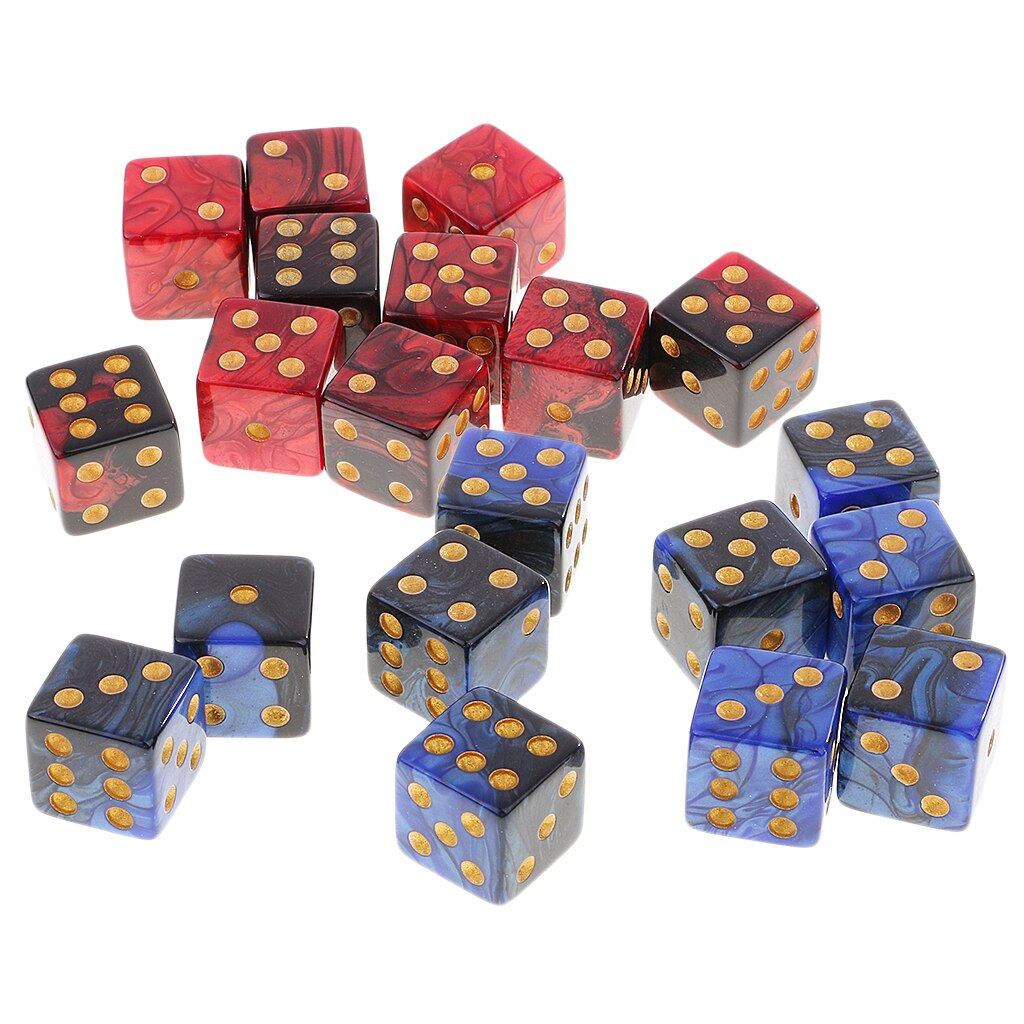 20x 16mm Opaque Six Sided Spot Dices D&D RPG MTG Game Casino Accessory