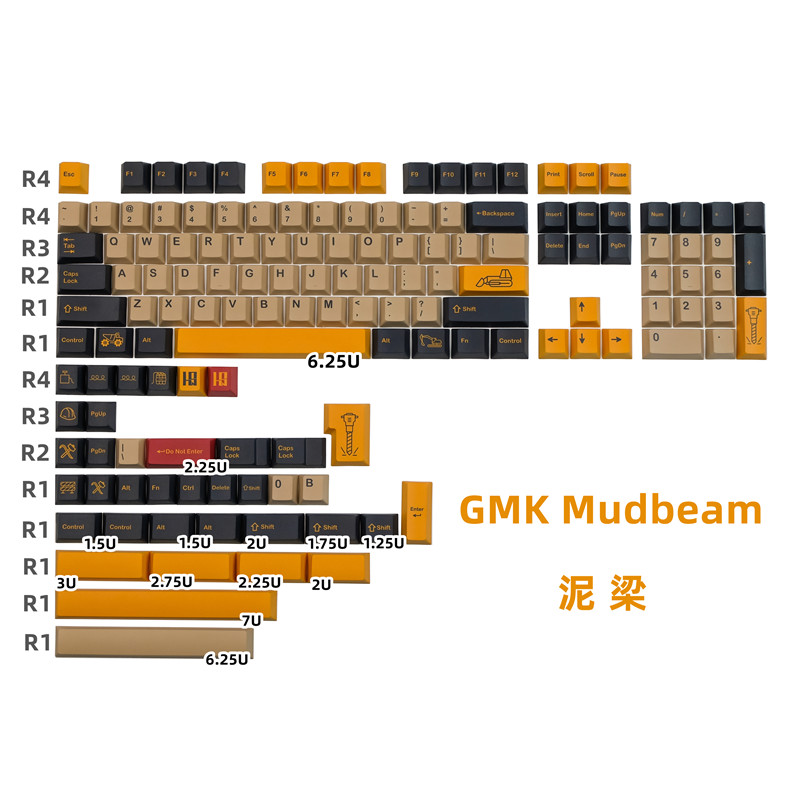 GMK Clone Cherry Profile Keycaps PBT Dye-Sub Wild Desert Botanical Fleuriste For Mechanical Gaming Keyboard 7u Keys Alice Layout: BRONZE