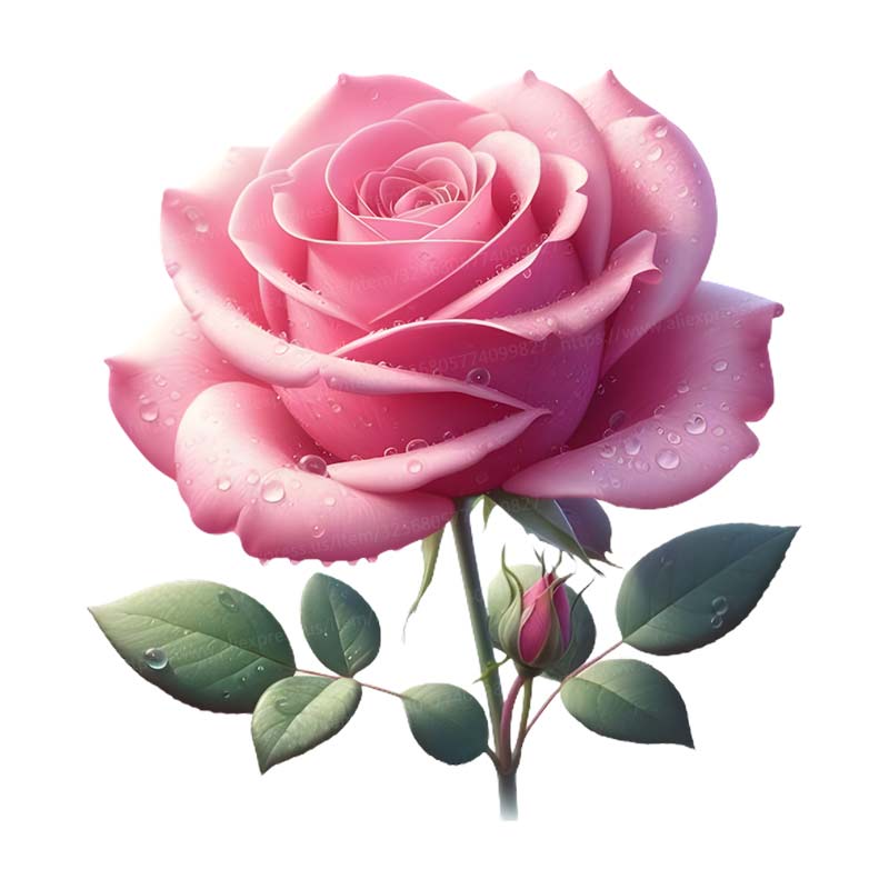 Romantic Rose Wall Sticker Bathroom Toilet Decor Living Room Cabinet Refrigerator Home Decoration Decals Stickers S424: XL / Pink