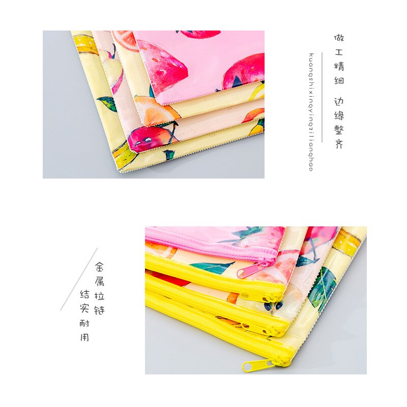 1pcs/lot Fruit Zipper pvc Pencil Case Pencil Bag Box school student Stationery