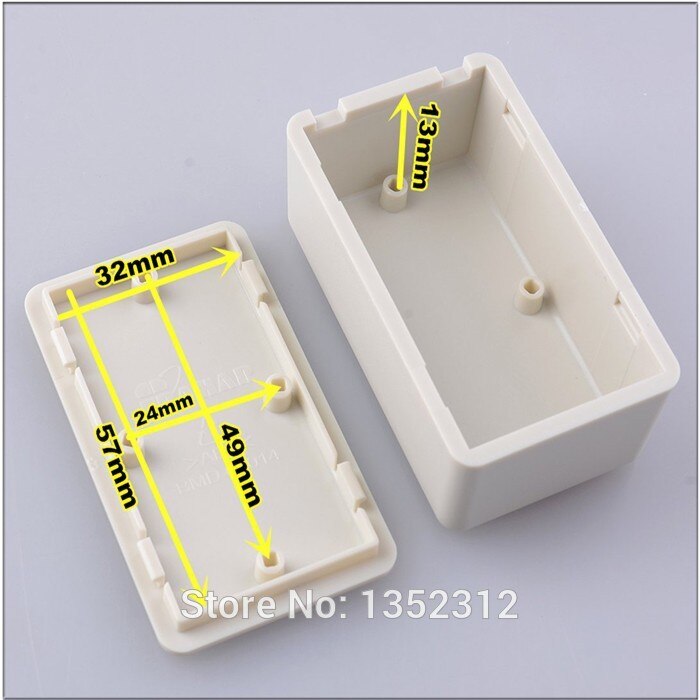 6 stks/partij 62*37*25mm plastic doos voor elektronica waterdichte desktop behuizing ABS DIY project aansluitdoos