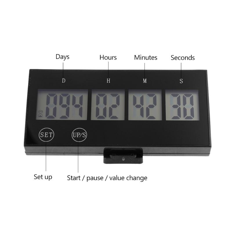 Digital Timer Countdown 999 Days Clock Touch Key LCD Large Screen Event Reminder