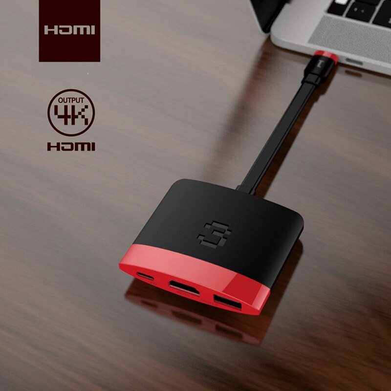 3-in-1 Hub HDMI to Type-C Docking PD Fast Charge USB3.0 4K Conversion Dock