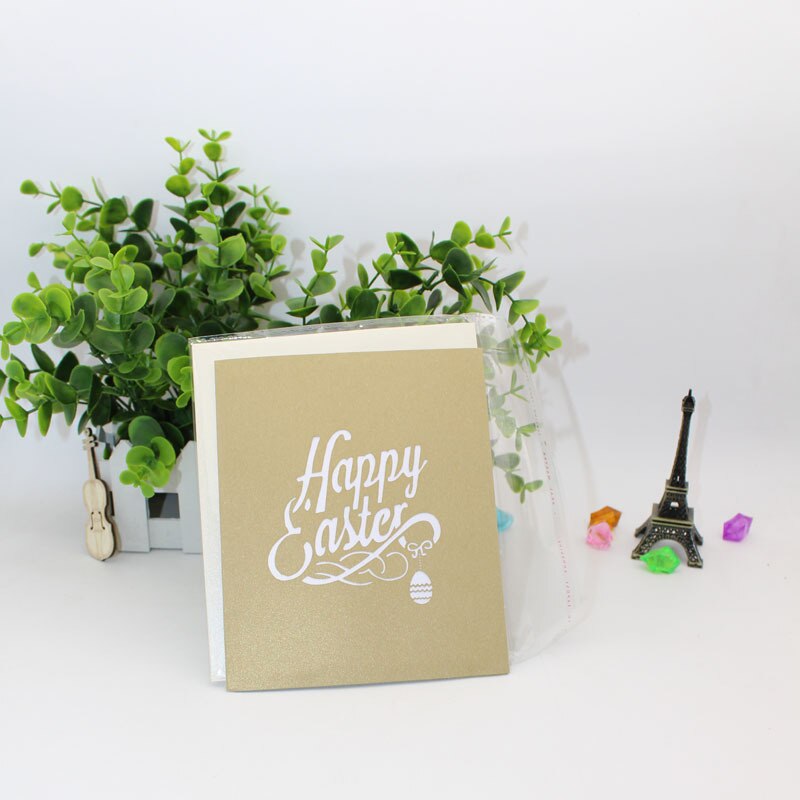 3D handmade three-dimensional greeting card paper-cutting carving origami art Easter bunny postcard travel souvenir