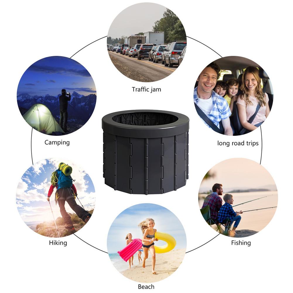 Udendørs bærbart toilet wc camping potte rejse commode toiletsæde multifunktion foldeservant til camping vandretur strand
