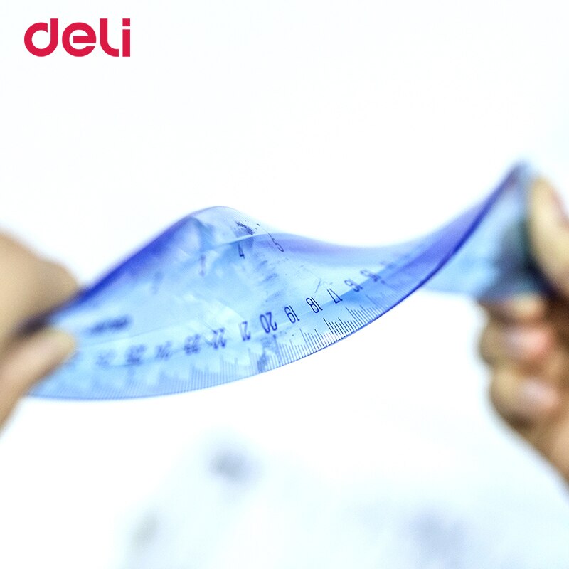 Deli Soft Ruler Multicolour Student Flexible Ruler Infinite Bending Tape Measure Straight Ruler Office School Supplies