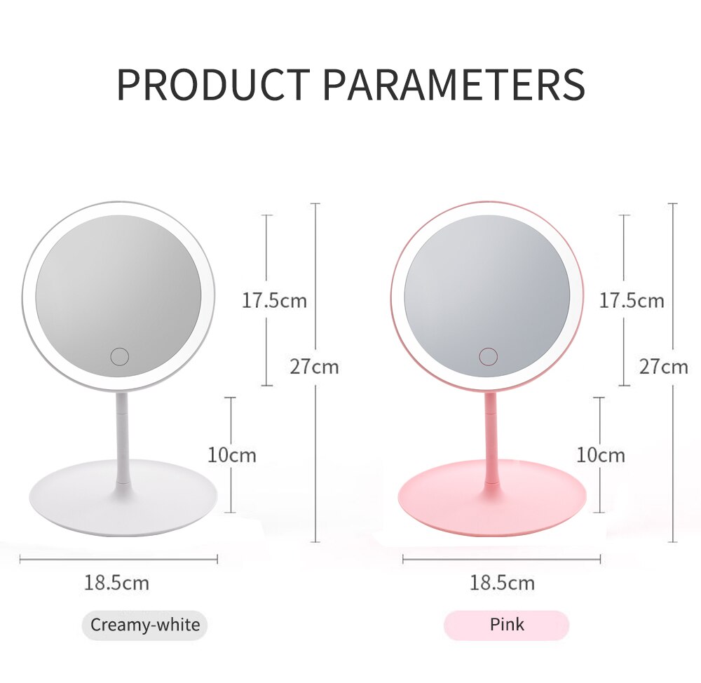 Makeup spejl led touch screen spejl stående spejle bord spejle forfængelighed miroir kosmetik spejl med lys make up miroir