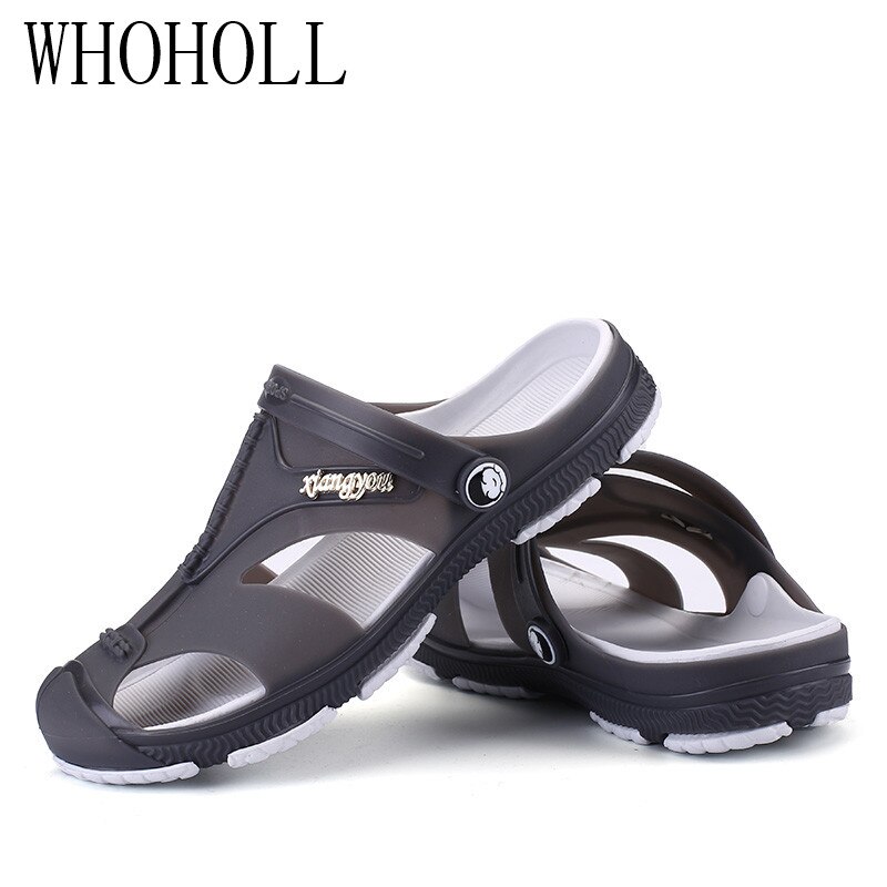 Summer Men's Slippers Clogs Slip-On Garden Shoes Breathable Man Sandals Plus Size Male Beach Shoes Flip Flops Quick Dry
