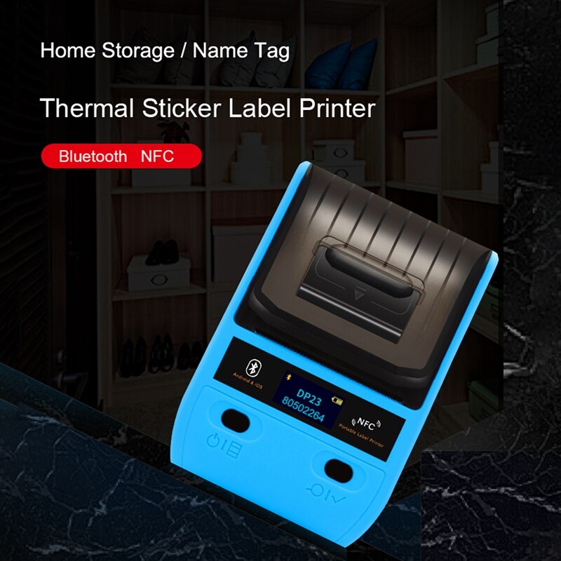 Thermal Printer 58mm Receipt Printer Portable Bluetooth Label Printer 1500MAh for Android and IOS
