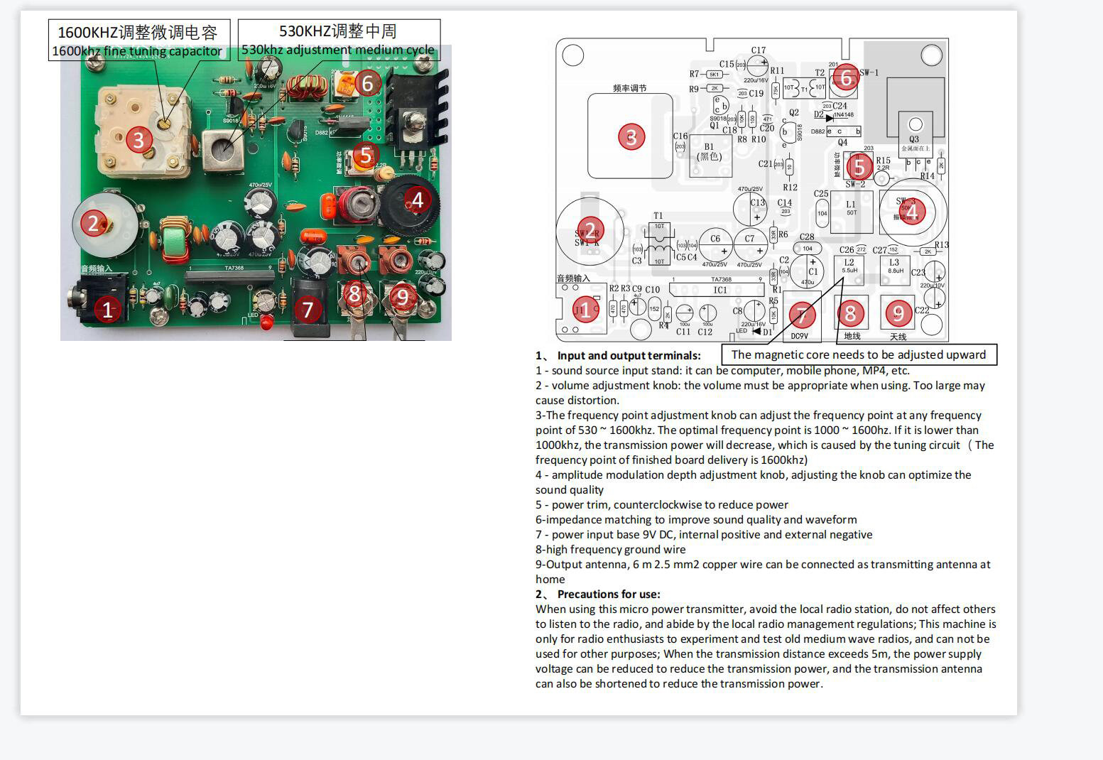 530-1600 kHz Mittelwellensender Radio Experimenteller AM-Sender RF-Signalquelle, Schultrainingsstation Audiomodulation
