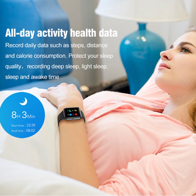 Montre intelligente Fitness Tracker moniteur de fréquence cardiaque IP68 étanche montre podomètre activité Tracker Sport Smartwatch pour Android IOS