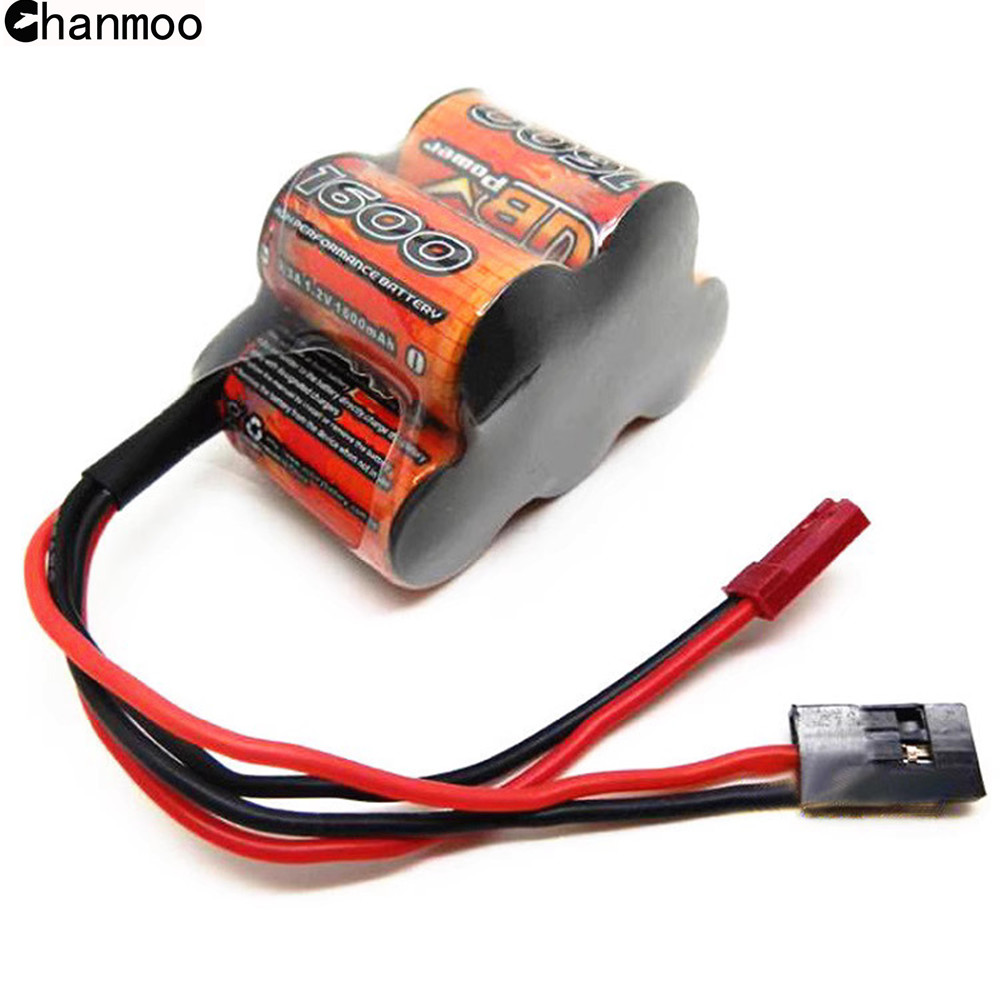 VB Power 1600mAh 6V 2/3A 6V 5000mAh NI-MH Rechargeable Battery Gasoline Receiver Battery Pack for 1/8 1/5 RC Car HPI BAJA Parts: Red