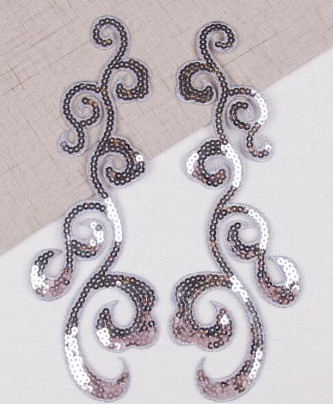 1 spiegelpaar goud zilver opstrijkbare barokke kledingstukken kant applique bloem bloemenmotief Venise Venetië kant applique DIY accessoire: Antiek Messing