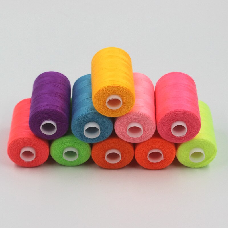 Hilo de coser 402 poliéster, 10 carretes/paquete, 1000 yardas/carrete para máquina de coser, costura a mano, costura multicolor