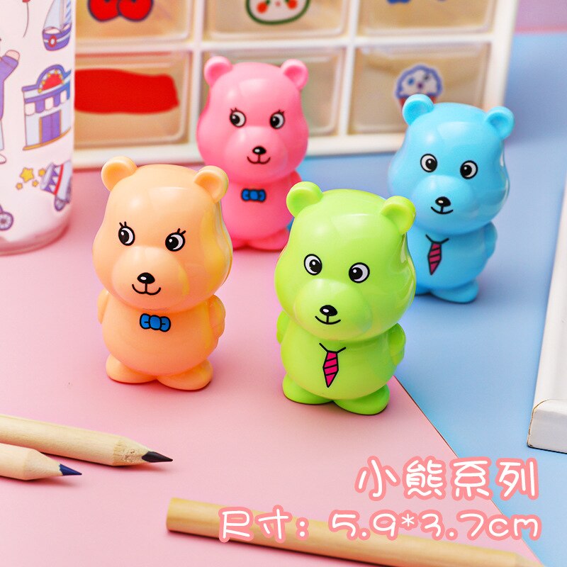 1pc Cartoon Animal Series Pencil Sharpener Mini Cute Sharpener for Kids Children Students Supplies Stationery: E Series-1pc random