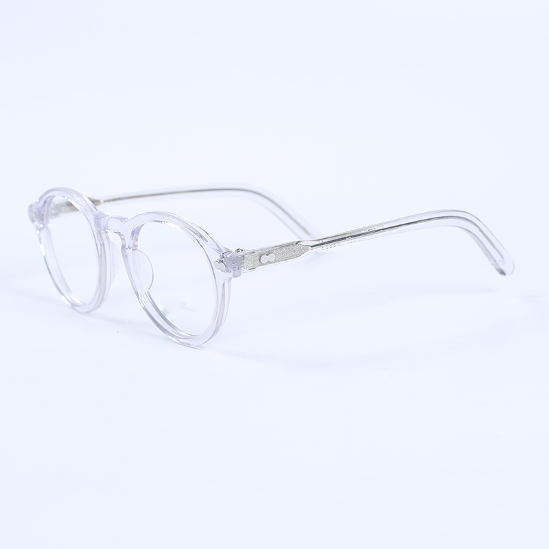 Armação de óculos ópticos para homens e mulheres, óculos vintage johnny depp, armação de óculos de acetato para computador, lentes transparentes: Branco