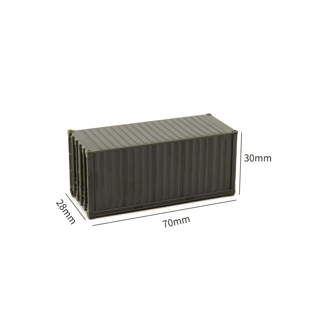 Ho Scale 20ft Container 1:87 Modeling Railway Layout ABS Freight Containers Trunk Car Wagons Kids Collection 1pc: grey