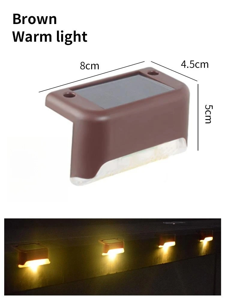 Solcelledrevne terrasselamper 1-6- pak udendørs trinlys vandtæt led solcellelampe til trapper gelænder trinhegn have terrasse og sti: Gylden gul / 6-10w