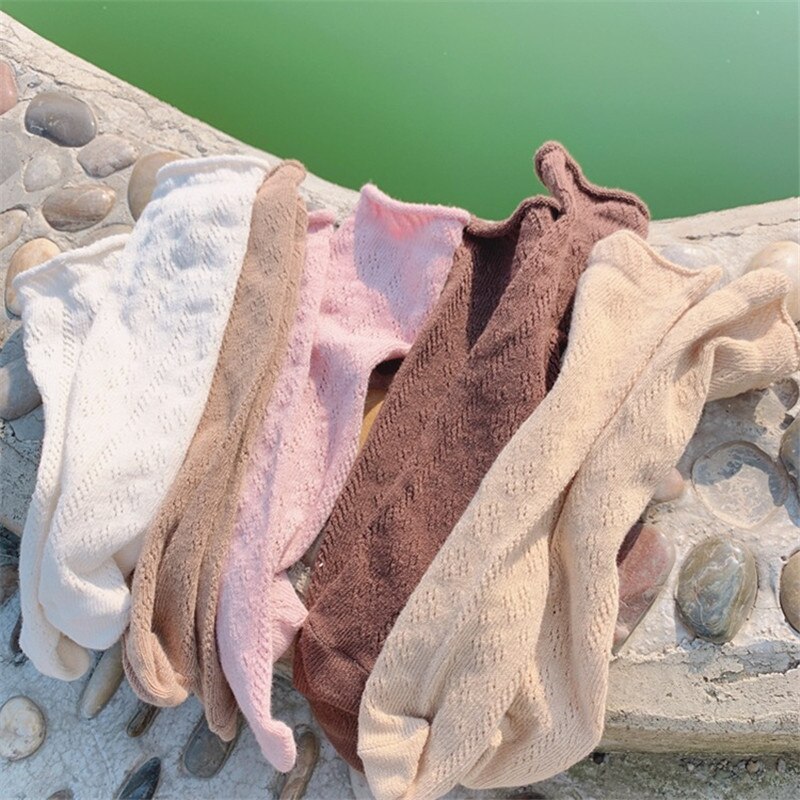 Nuovi calzini alti al ginocchio per bambini di marca estiva scava fuori calzini sottili per bambini Unisex calzini in maglia di cotone neonate ragazzi neonati calzini