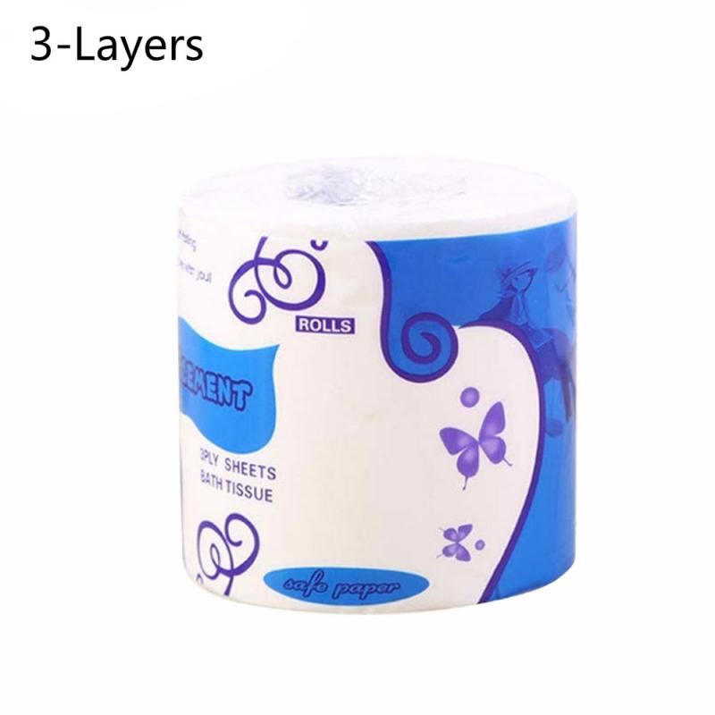 1-10 rollos suaves Premium 3-papel higiénico de capa cuarto de baño papel de seda lavabo, inodoro toallas de papel hogar servilleta de cocina uso: 10 unids
