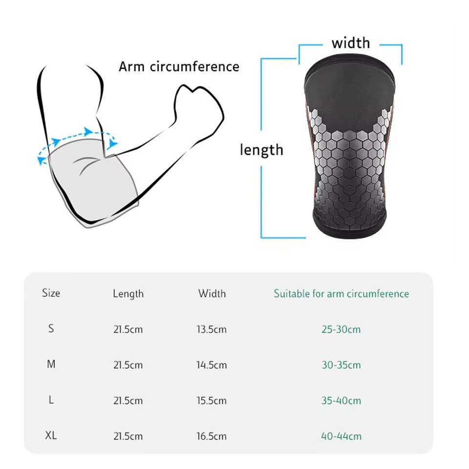 AOLIKES Elleboogmouwen (paar), ondersteuning voor gewichtheffen, powerlifting, squat, basketbal en tennis, 7 mm neopreen compressiebrace