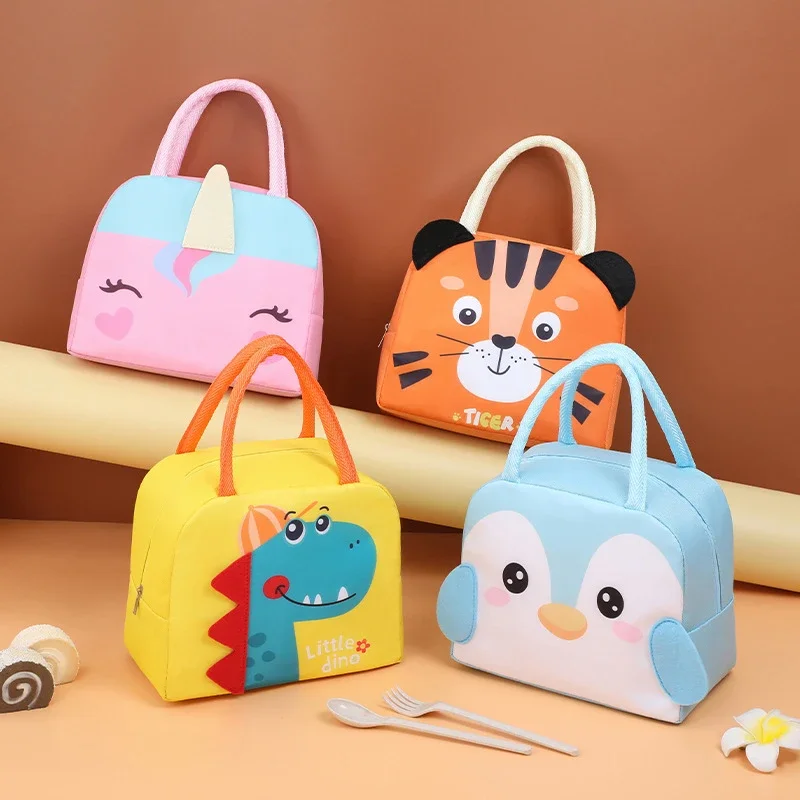 Cartoon Children's Lunch Bag Thermal Insulation Aluminum Film Waterproof Oxford Cloth Portable Lunch Bags Tote