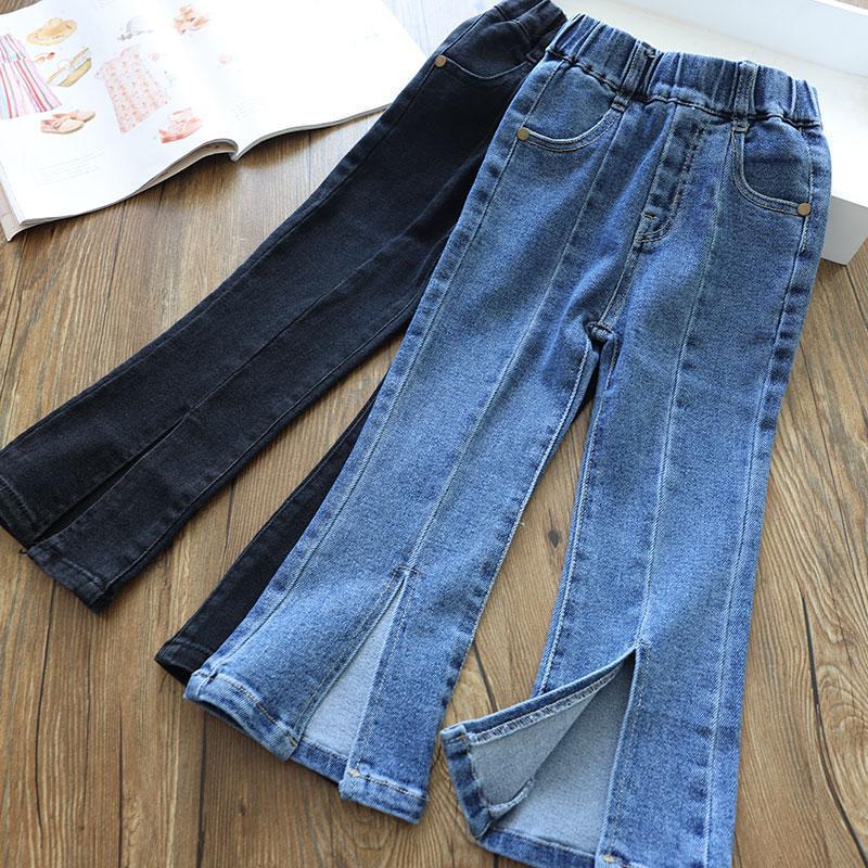 Pantalon en jean évasé pour fille, pantalon en Denim, printemps-automne 2022