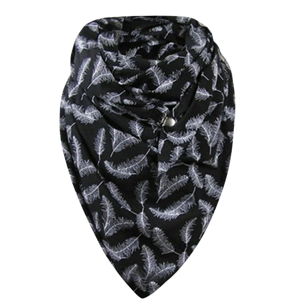 Soild Dot Printing Button Sjaal Vrouwen Luxe Soft Wrap Casual Warme Sjaals Foulard Femme Hijab Sjaal Bufanda: L