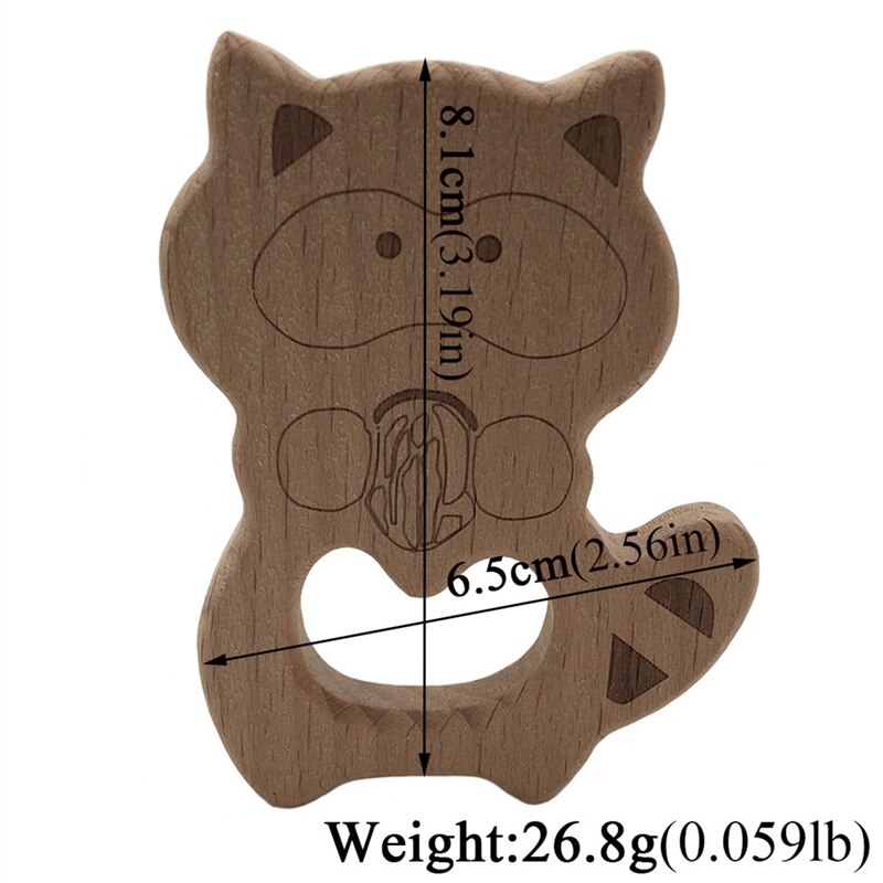 FAI DA TE Del bambino Palestra Giocattoli Procione Elefante Gufo pigrizia Dentizione Giocattoli di Legno di Legno Del Pendente Della Collana di Grado Alimentare di Legno Giocattoli Teether
