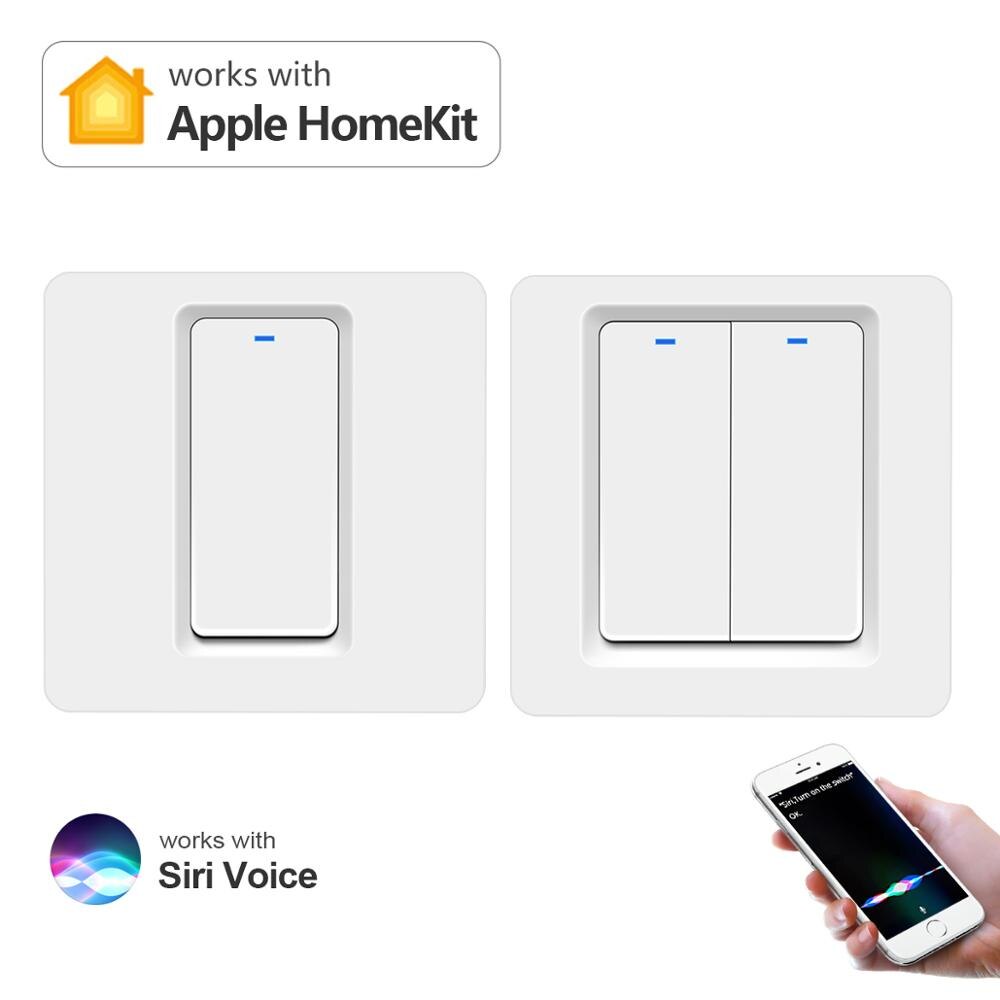 Homekit Wifi Schakelaar Smart Siri Voice Control Ac 110V-240V Draadloze Knop Schakelaars Gang Kamer Home Muur panel Schakelaar