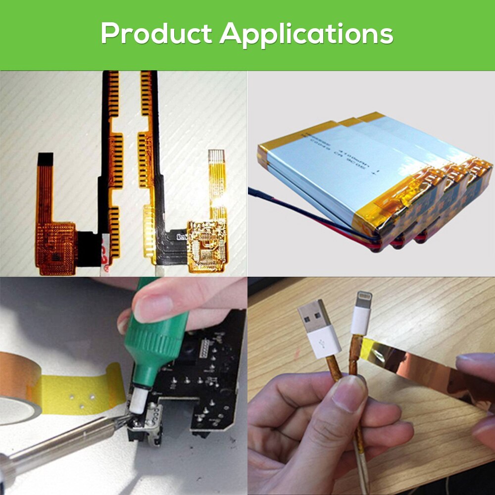 Ecowell Green Pet Tape 50mm PET High Temperature Heat-resistant Masking tape 33m for PCB Solder Plating Insulation Protection