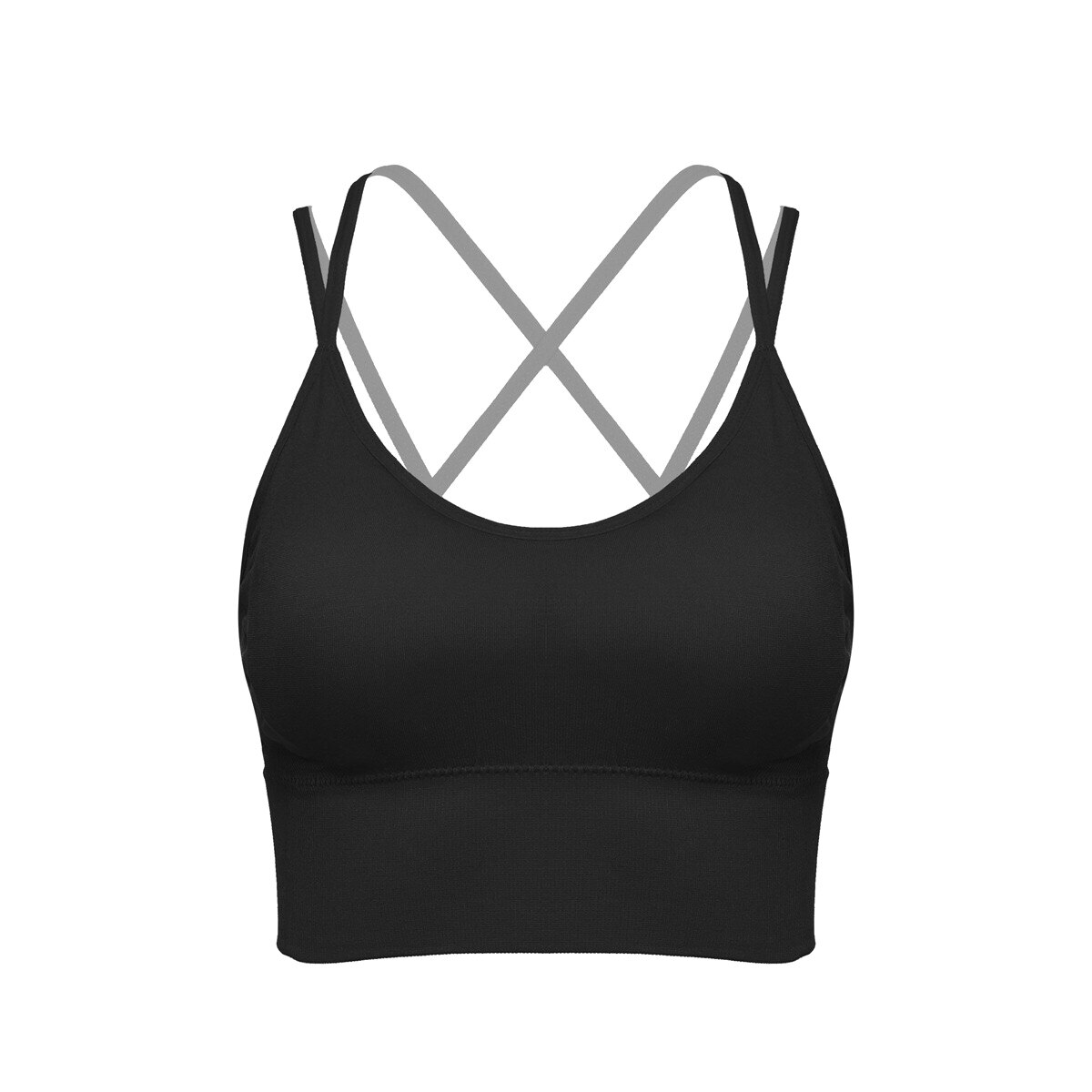 Fitness deportes sujetador de Mujeres de Cruz gimnasio Yoga correr mujer desgaste activo entrenamiento deporte Top ropa interior: Black