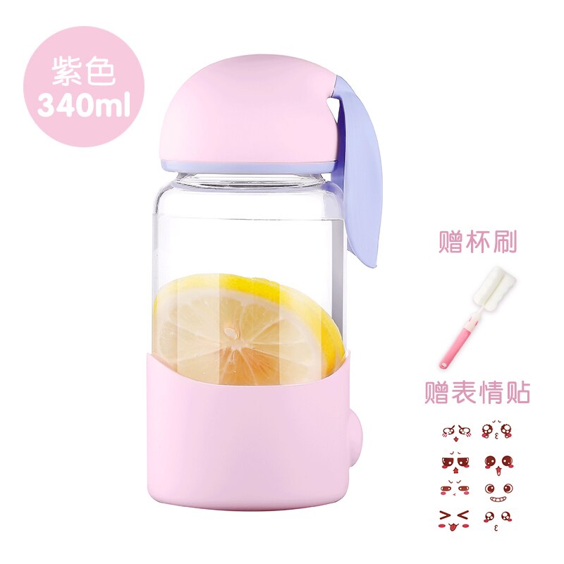 Æstetisk gennemsigtig fitness glas sød vandflaske udendørs sport sød baby is bærbar para agua drinkware  by50sp: Stil 3