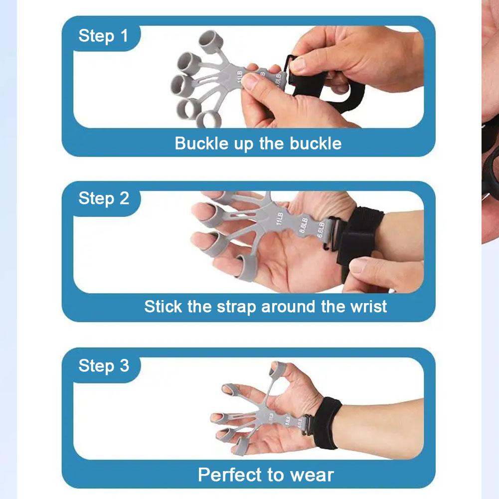 Ejercitador de agarre de silicona para dedos, fortalecedor de dedos, entrenamiento de guitarra, gimnasio, Fitness, entrenador, accesorios de equipo deportivo