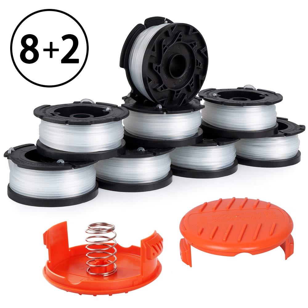 Lawn Mower Replacement Kits Grass String Trimmer Spool Line Cap Cover with Spring Auto Feed Work with AF-100 Black and Decker