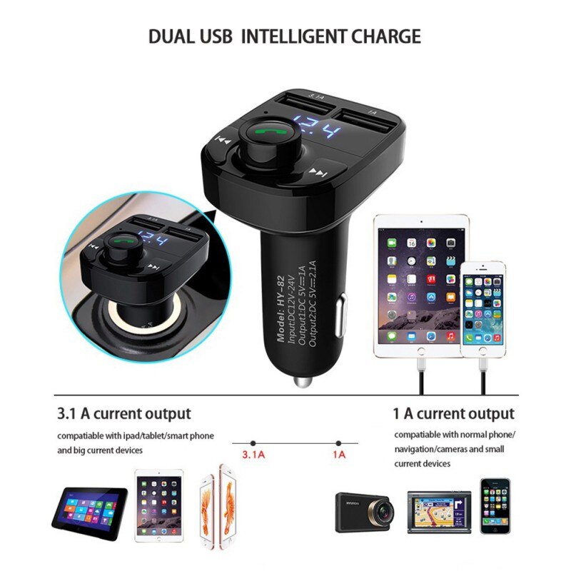 Car MP3 Player Bluetooth FM Transmitter Hands-free Kit Car Audio MP3 Modulator USB Charger Player
