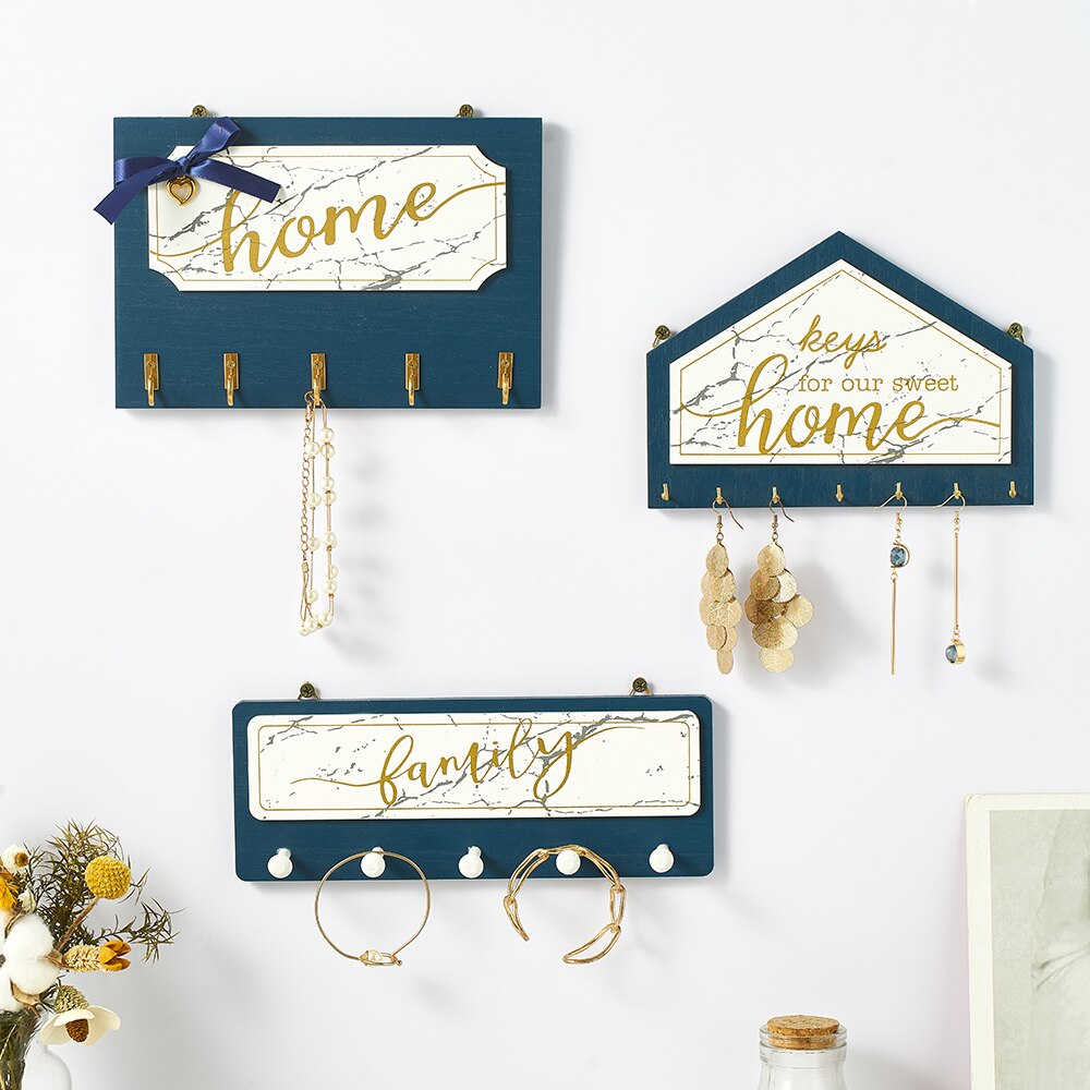 Minimalist Key And Mail Holder Wall Hooks Home Decoration Coat Hanger Nordic Hook Wall Wood House Shape Key Hanger Holder