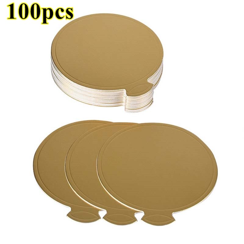 100pcs Round Cake Boards Decorative Disposable Cake Pizza Circle Cardboard Cake Cardboard Cake Paper Board 9cm